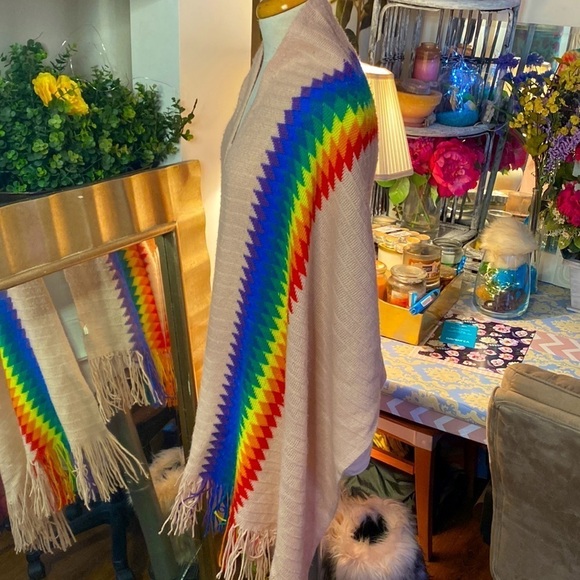 ππ· Rainbow Shawl Scarf π·π DreamDoll Retro NWT - Picture 8 of 10